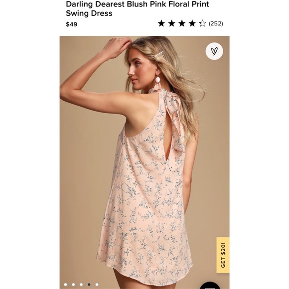 Lulu’s Blush Floral Swing Dress - Picture 2 of 9
